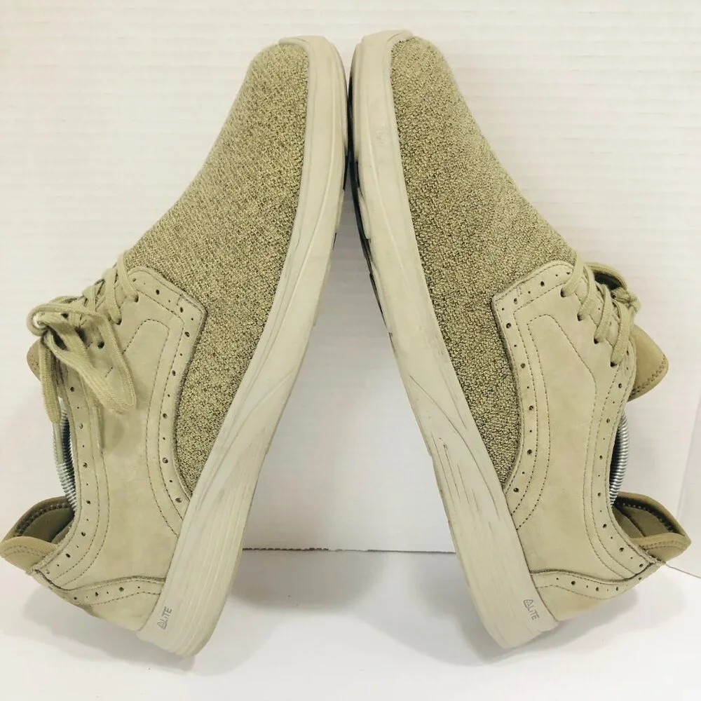 Abeo Walking Shoes Men‎ 13 Textile Suede Khaki Lace Up Sneakers Breathable Floyd